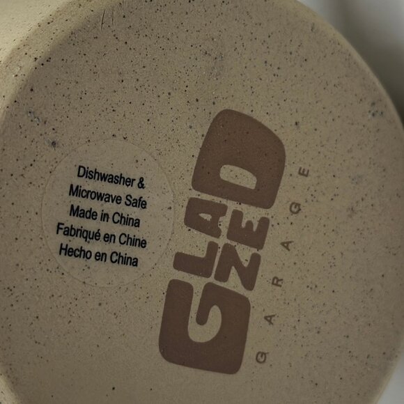 Anthropologie Glazed Garage Pier Stoneware Set of 2 Mugs Tan and White NWT - Picture 8 of 9